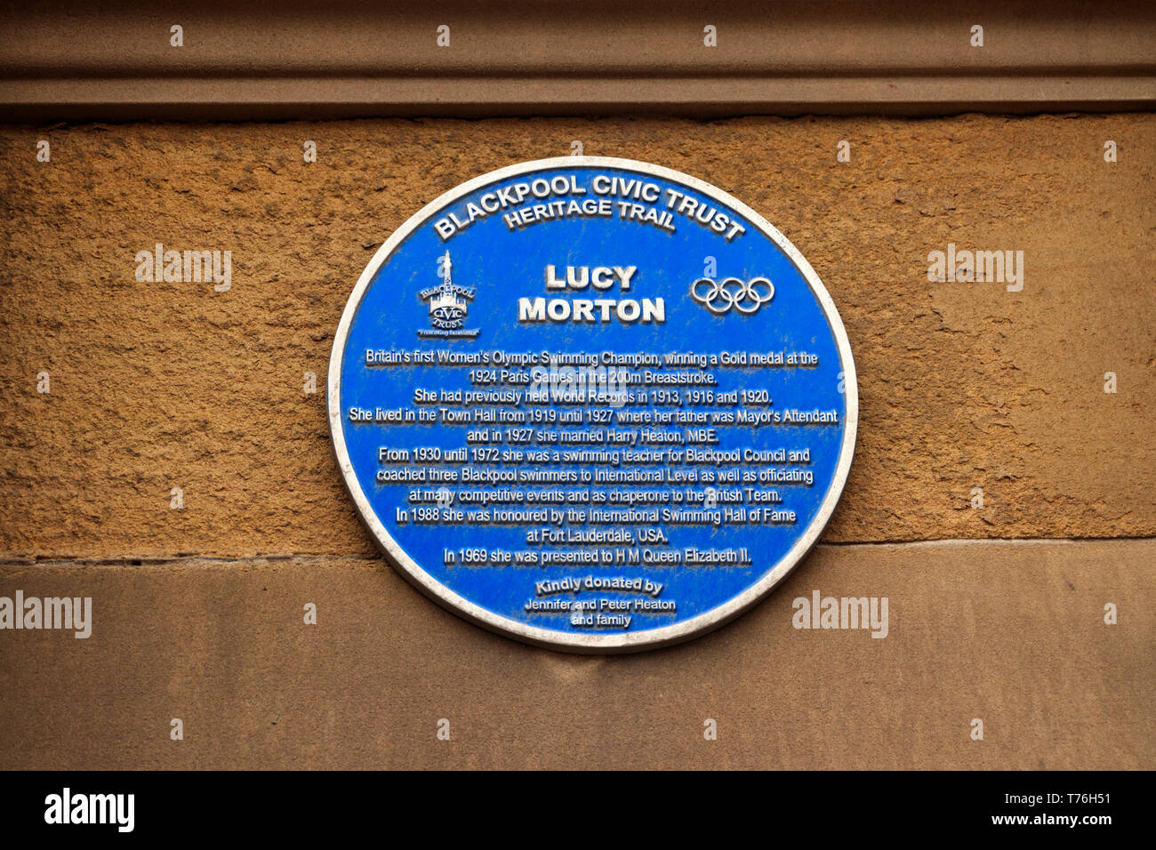 Lucy Morton Blue Plaque Banque D'Images