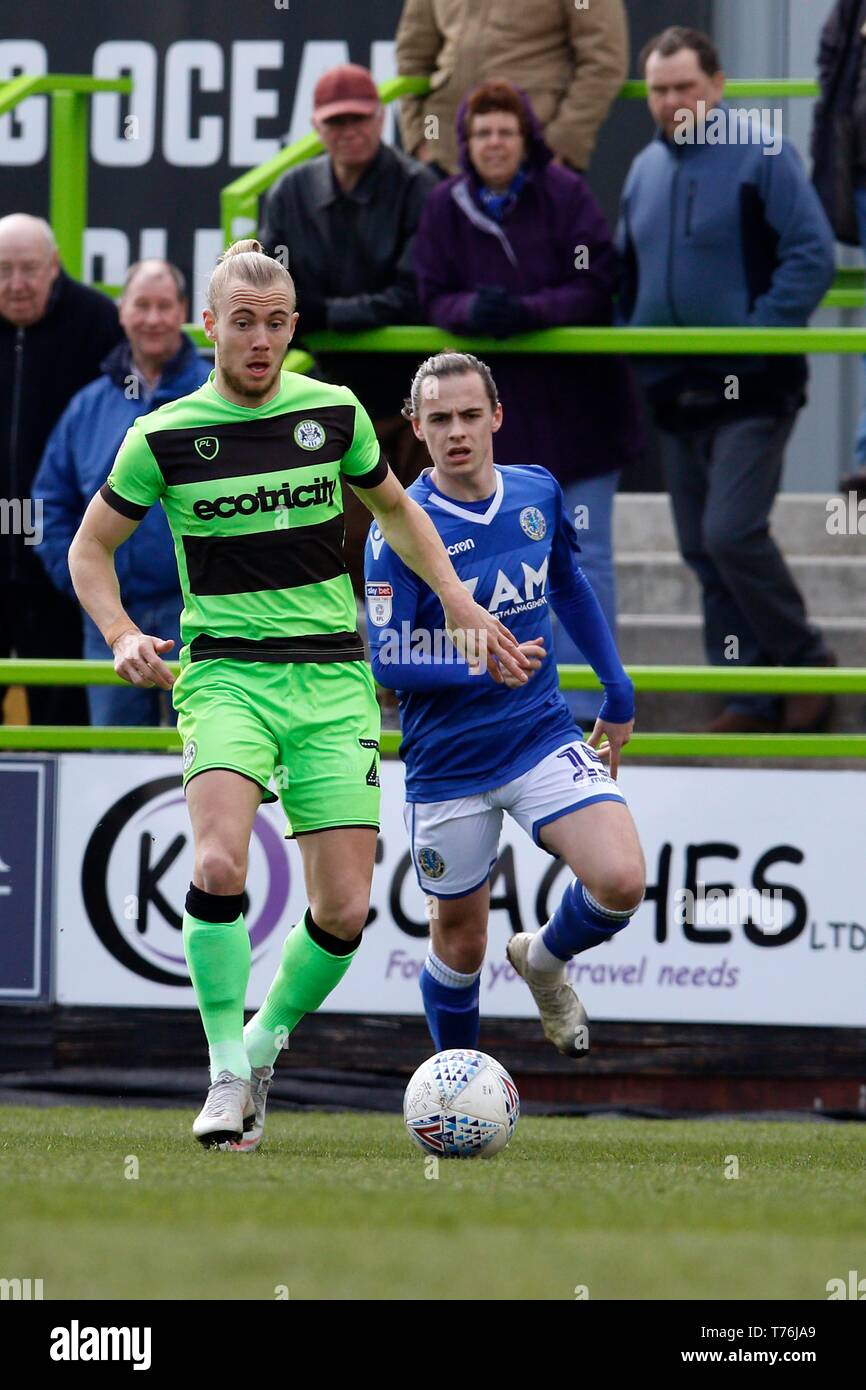 Joseph Mills pour Forest Green Rovers FC vs Macclesfield Town FC, à la nouvelle pelouse au sol. 13 avril 2019 Photo par Andrew Higgins - Mille mot Med Banque D'Images