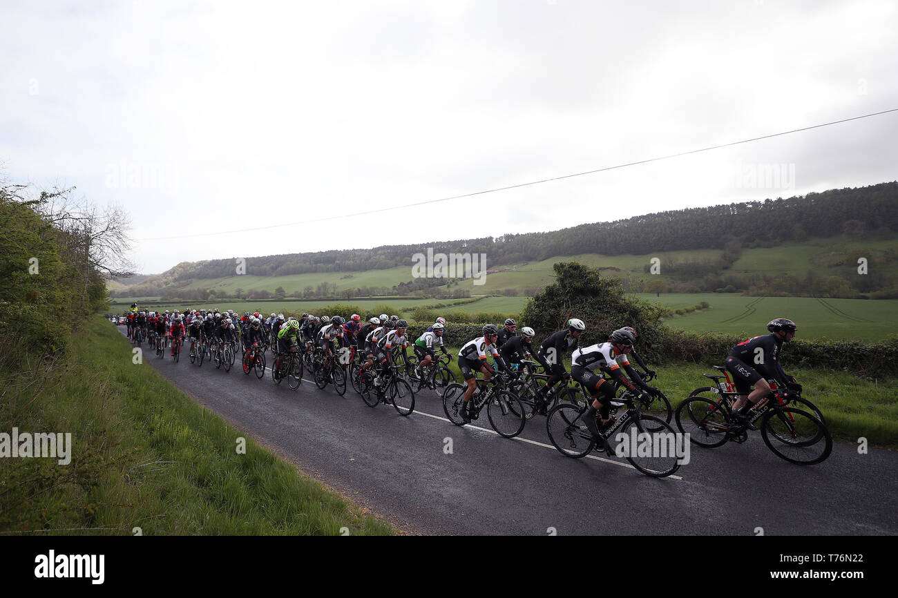 Coureurs pendant la phase 3 du Tour de Yorkshire. Banque D'Images