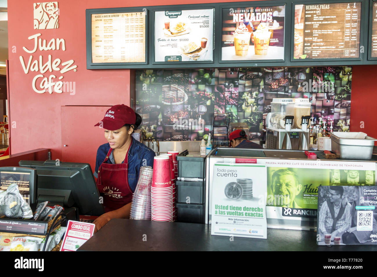 Cartagena Colombie,Bocagrande,Square Mall Plaza,extérieur,panneau,centre commercial vertical,shopping shopper shoppers shopping shops marché marque Banque D'Images