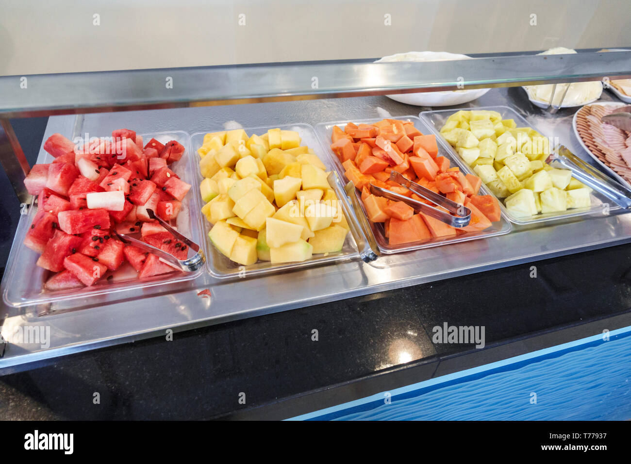 Cartagena Colombie,El Laguito,Hotel Dann Cartagena,hôtel,restaurant restaurants cuisine café cafés,petit déjeuner buffet inclus gratuit,fruits coupés,eau Banque D'Images