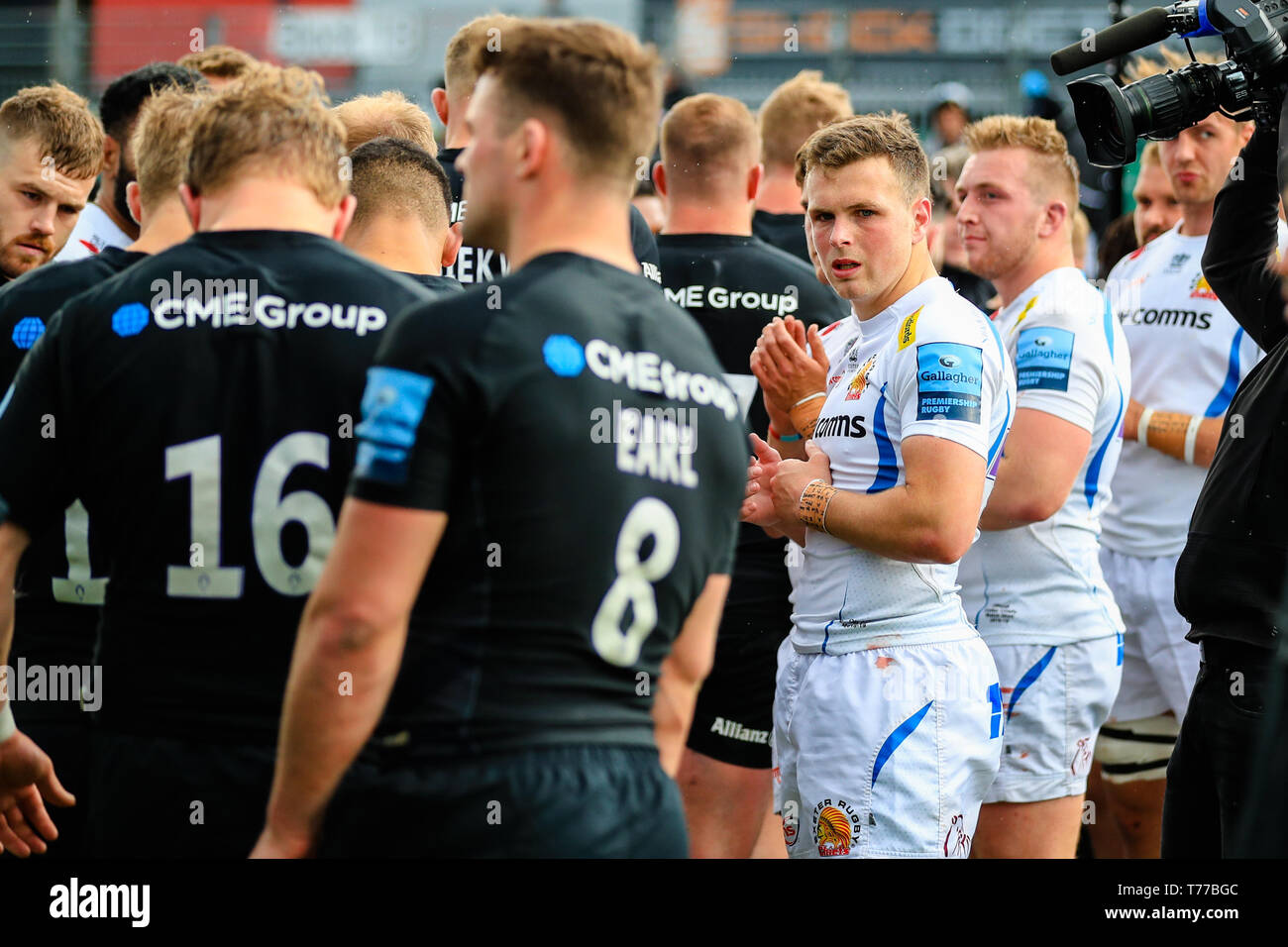 Londres, Royaume-Uni. 04 mai, 2019. 4e mai 2019, Allianz Park, Londres, Angleterre ; Gallagher Premiership, Saracens vs Exeter Chiefs ; Credit : Georgie Kerr/News Images Nouvelles Images /Crédit : Alamy Live News Banque D'Images