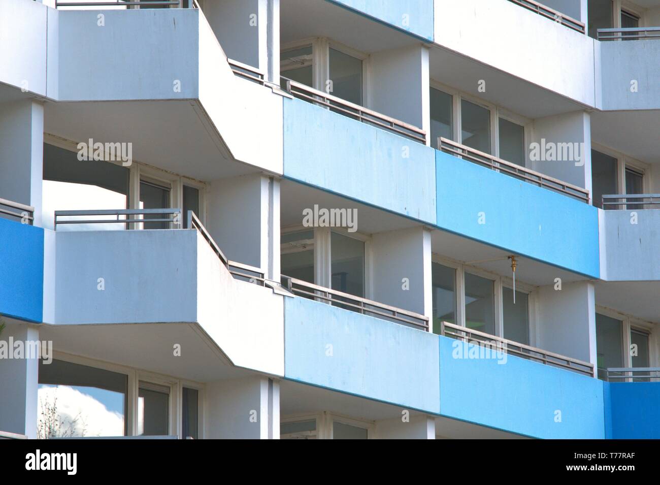 03.05.2019, d'un balcon sur le typique 70 bâtiments de l'humidité, dans lequel aujourd'hui Helios Helios Kliniken GmbH exploite sa clinique de réhabilitation de l'humidité. La grande Plattenbauten avec les nombreux balcons a donné à la mer Baltique resort dans les années 70 son visage. Dans le monde d'utilisation | Banque D'Images