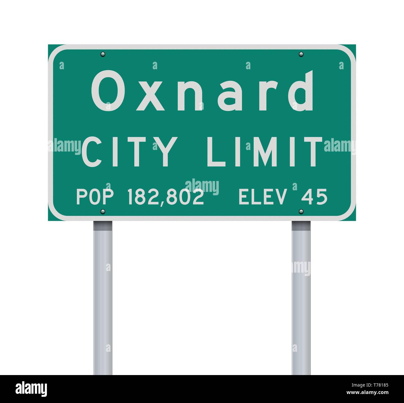 Vector illustration de la limite de la ville de Oxnard panneau vert Illustration de Vecteur