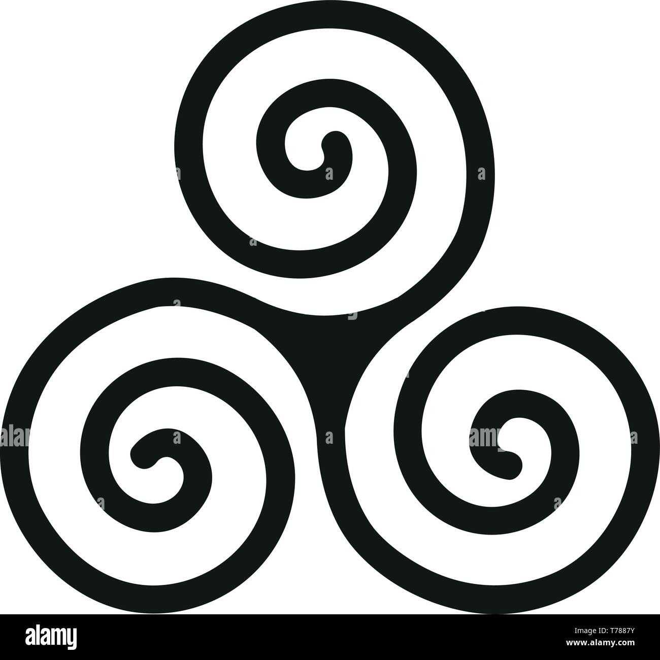 Triskele, spirale, trois-spirale, triple, Celt, cercle, la vie, le mouvement Illustration de Vecteur