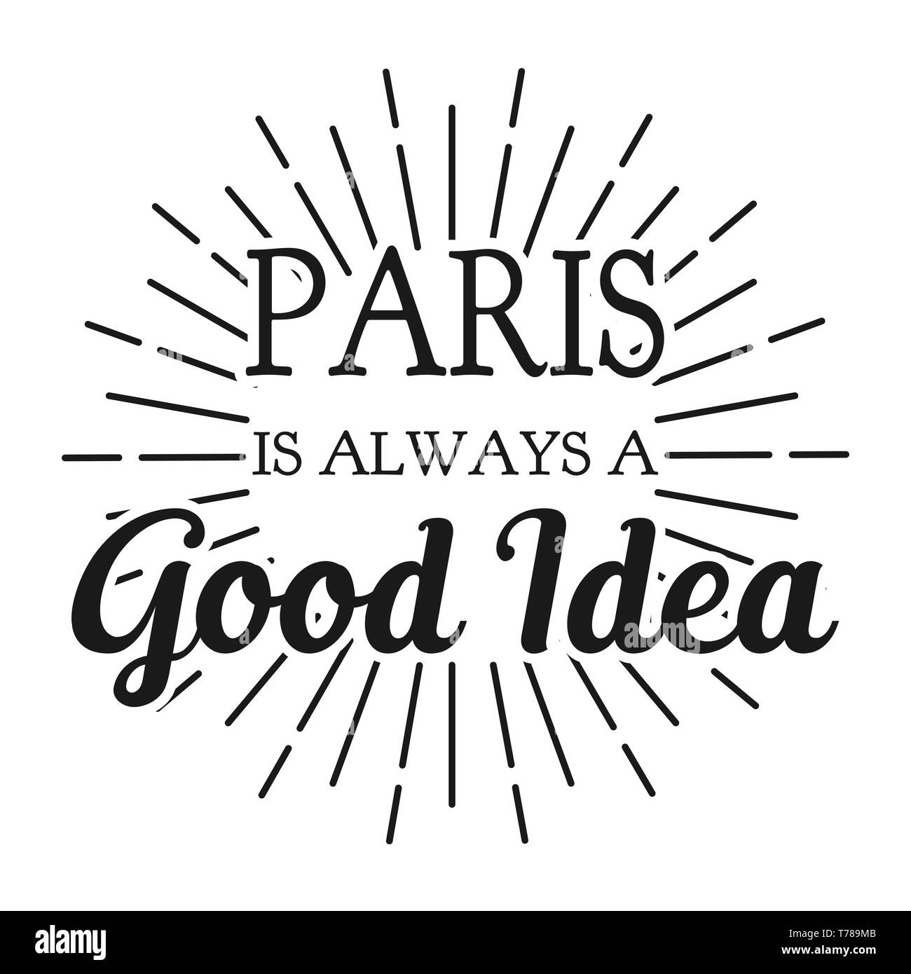 Paris est toujours une bonne idée. Châssis carrés bannière. Vector illustration. Illustration de Vecteur