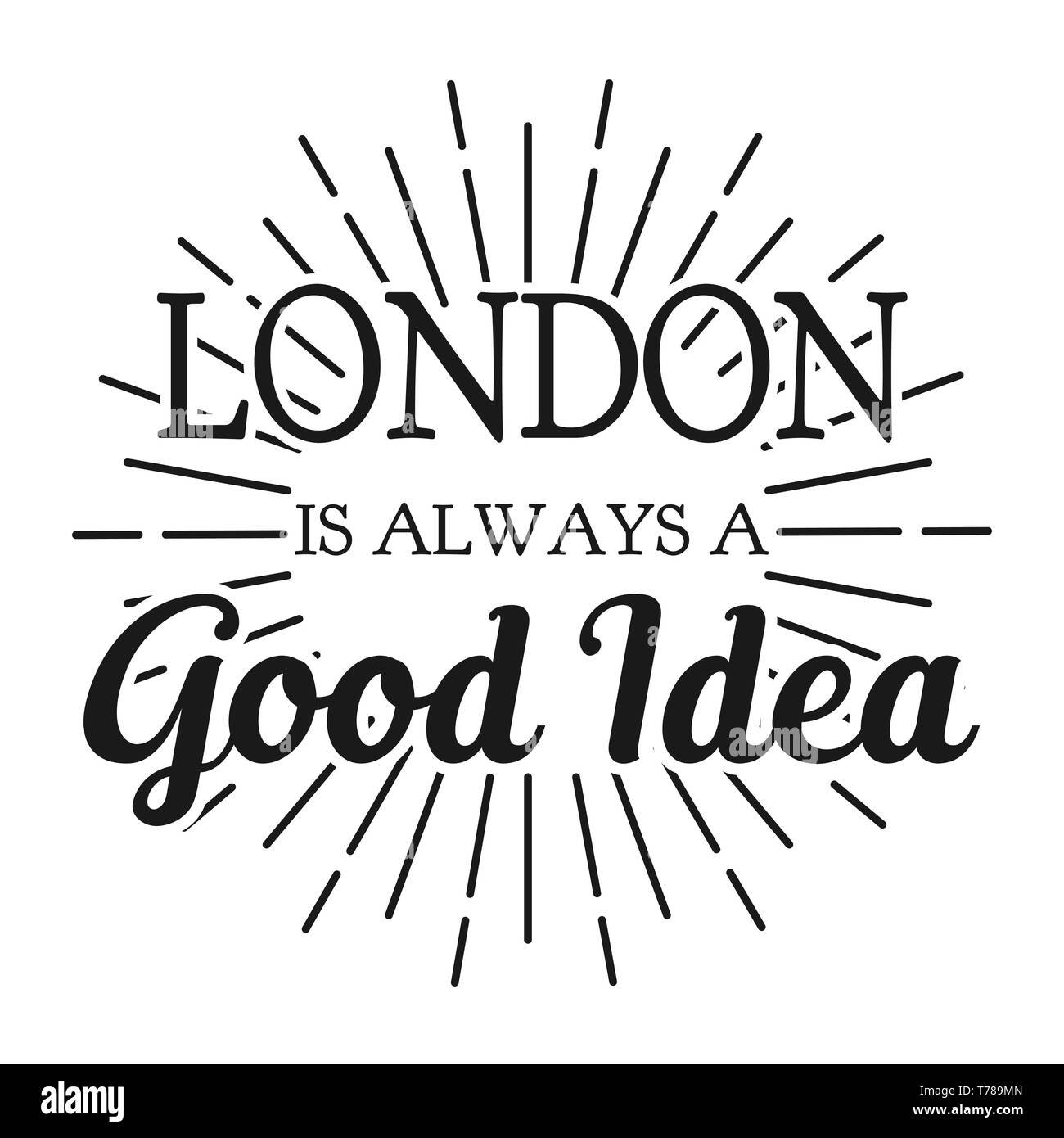 Londres est toujours une bonne idée. Châssis carrés bannière. Vector illustration. Illustration de Vecteur