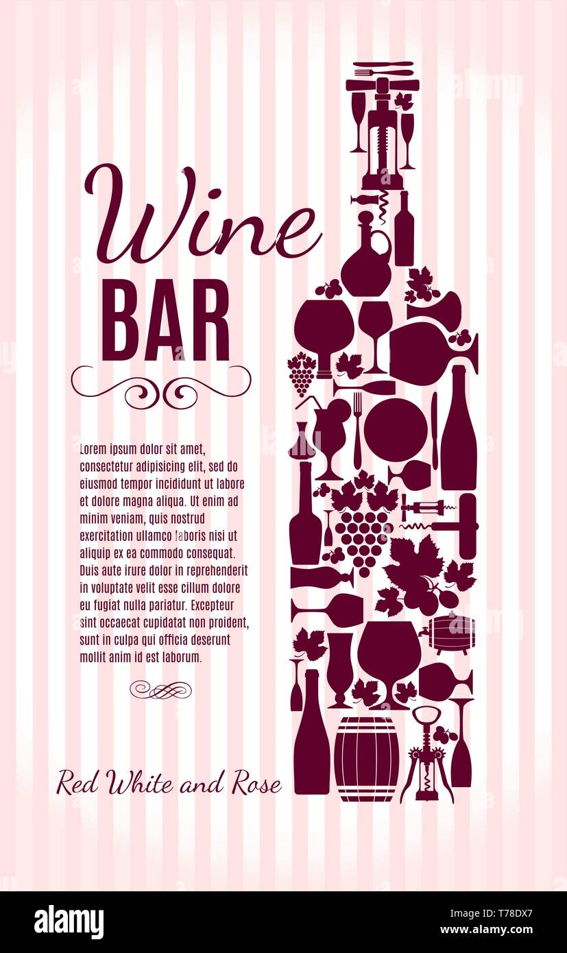 Arrière-plan du menu du vin. Stock Vector illustratio. Menu Carte. Illustration de Vecteur