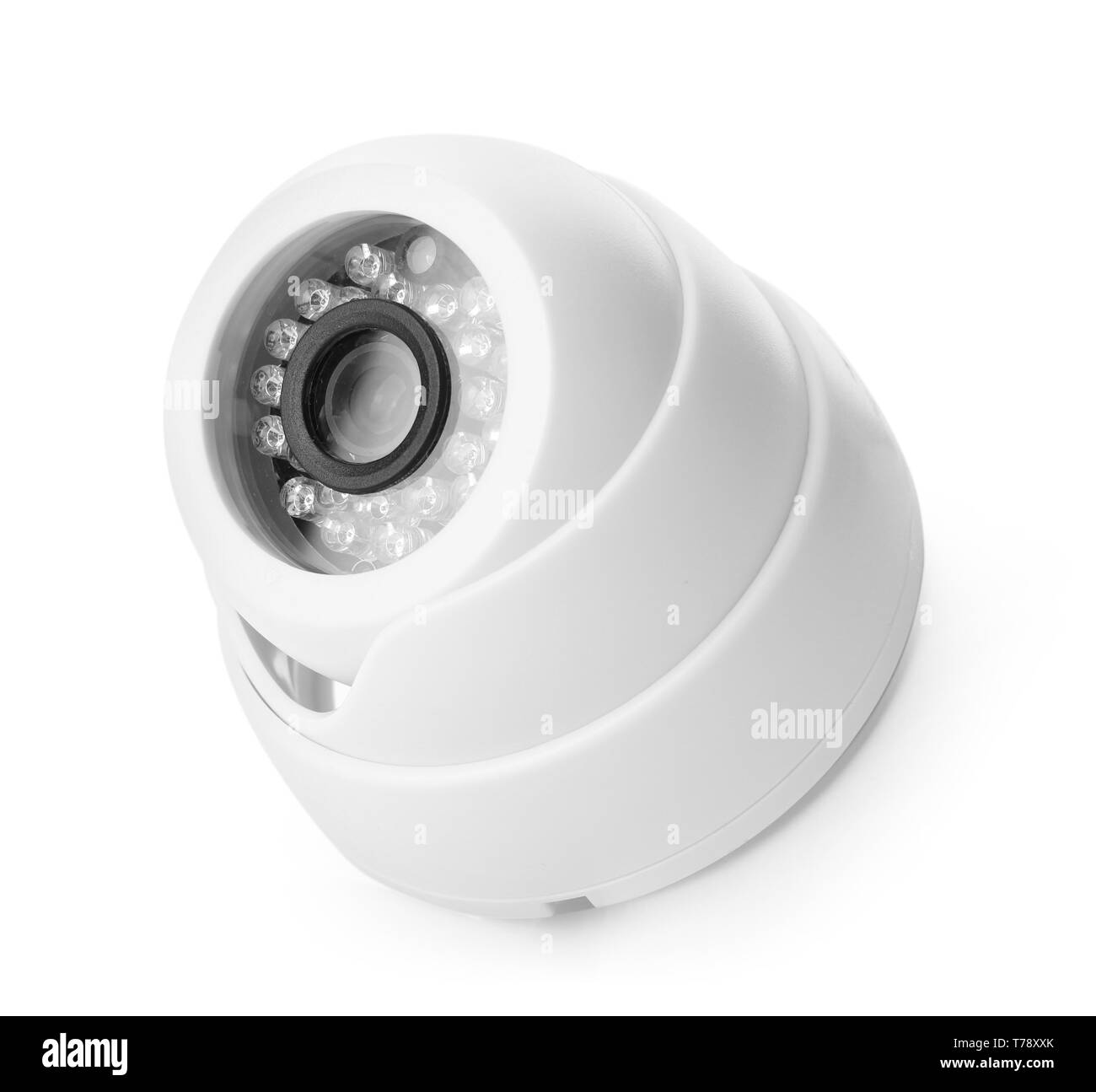 Caméra de surveillance de sécurité, isolated on white Banque D'Images