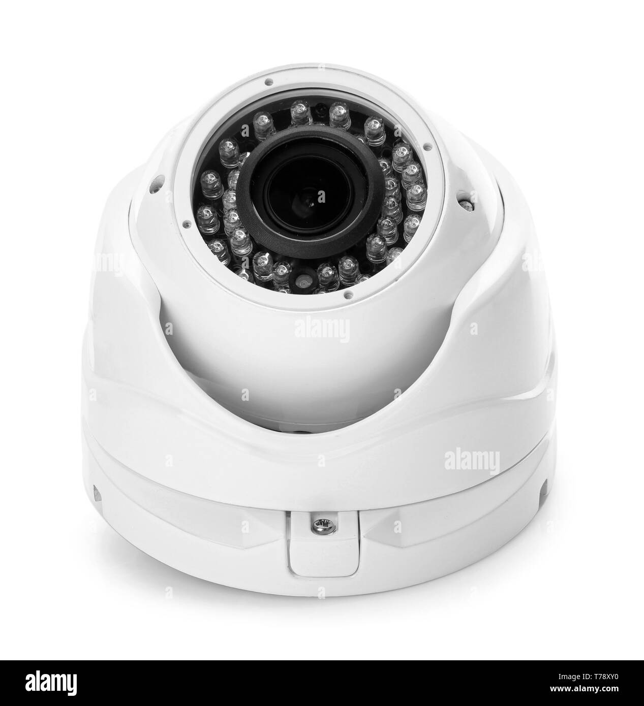 Caméra de surveillance de sécurité, isolated on white Banque D'Images