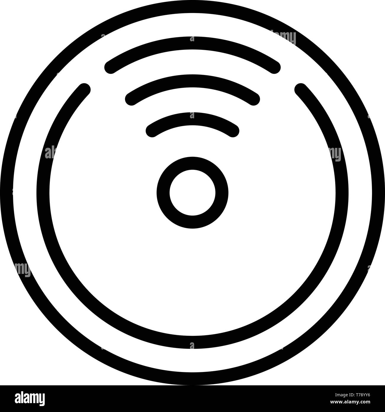 Signal 5G dans l'icône de cercle, style contour Illustration de Vecteur