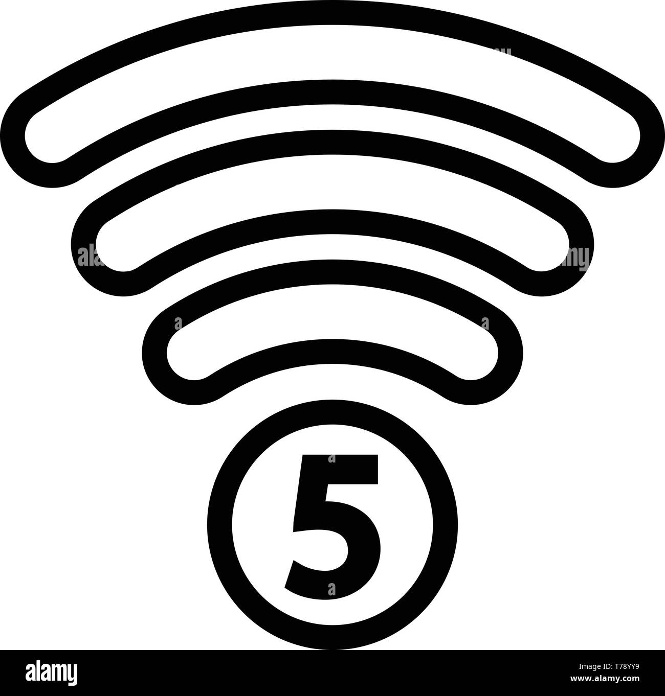 Symbole du réseau 5G, l'icône de style contour Illustration de Vecteur