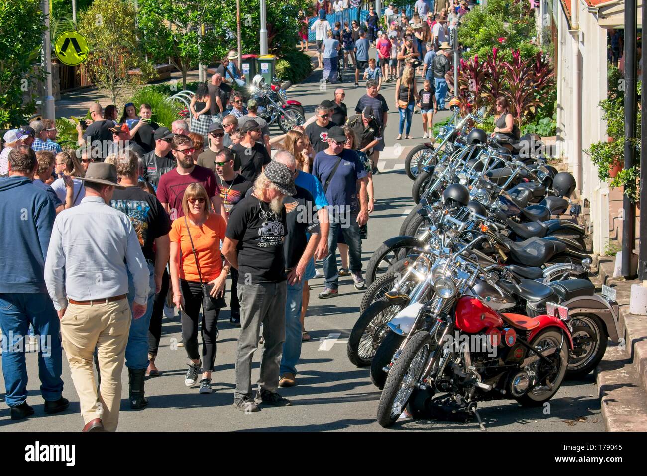 Palmview, Queensland, Australie - 5 mai 2019 : motocyclettes Harley Davidson sur l'exposition. Banque D'Images