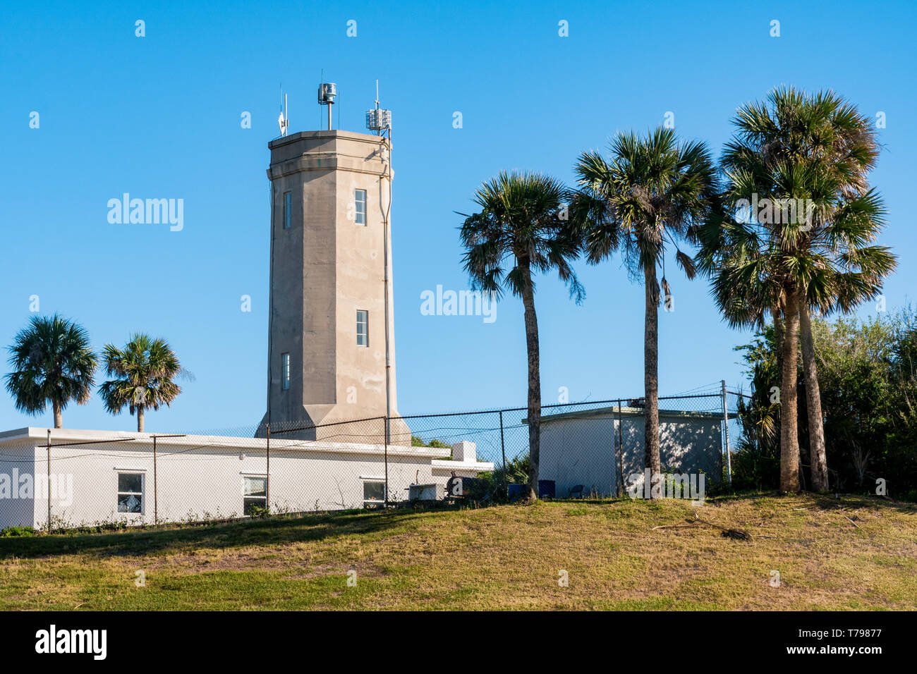 St Johns, phare de la station navale de Mayport, Florida Banque D'Images
