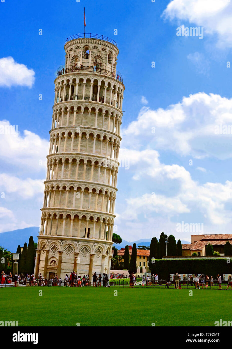 La tour penchée de Pise en Toscane.L'Italie. Banque D'Images