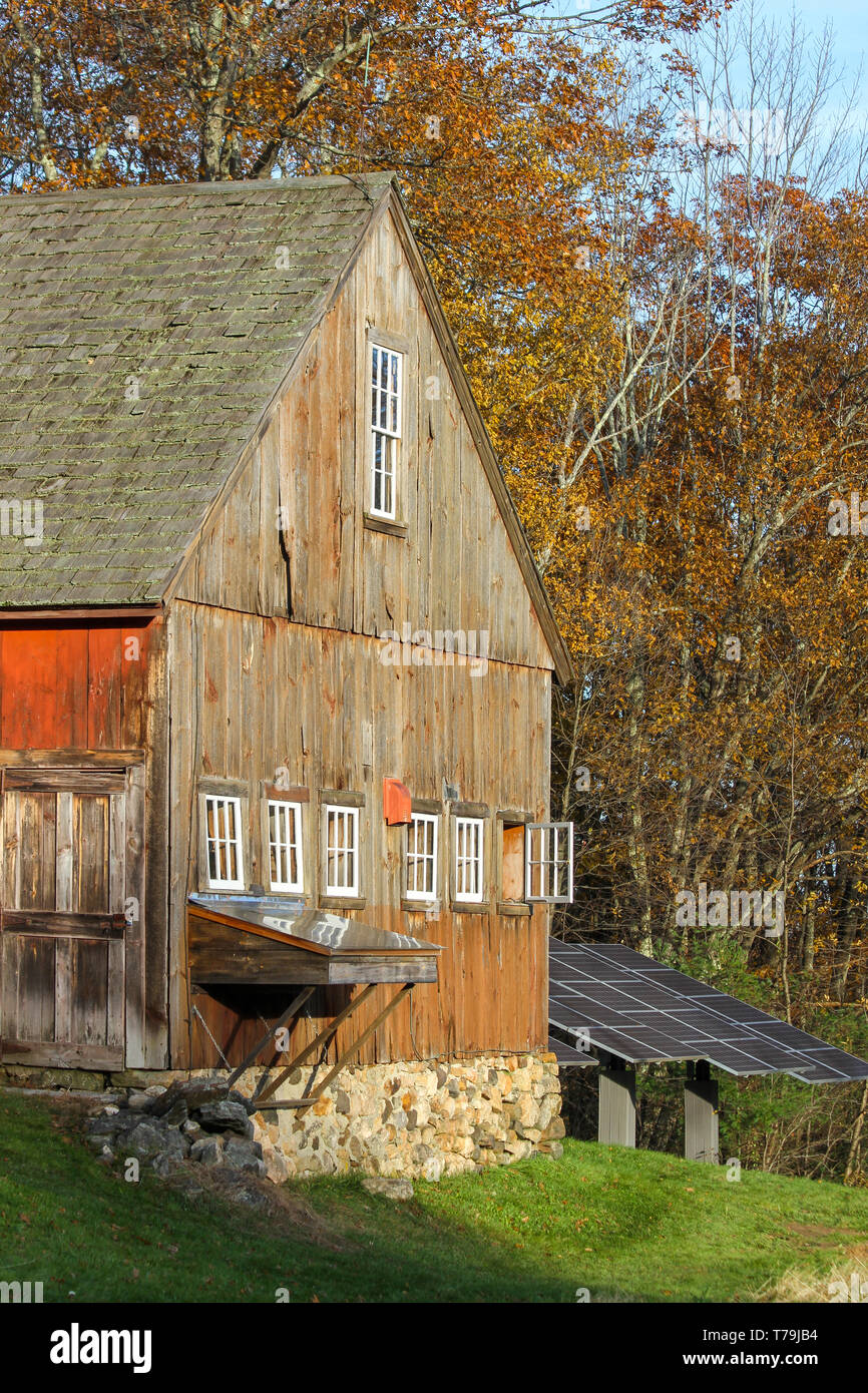 Grange sur une ferme à New Salem, Massachusetts, United States Banque D'Images