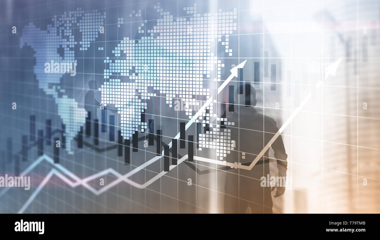 Bourse financière graphique graphique Bougie ROI Retour sur investissement Business Concept. Banque D'Images