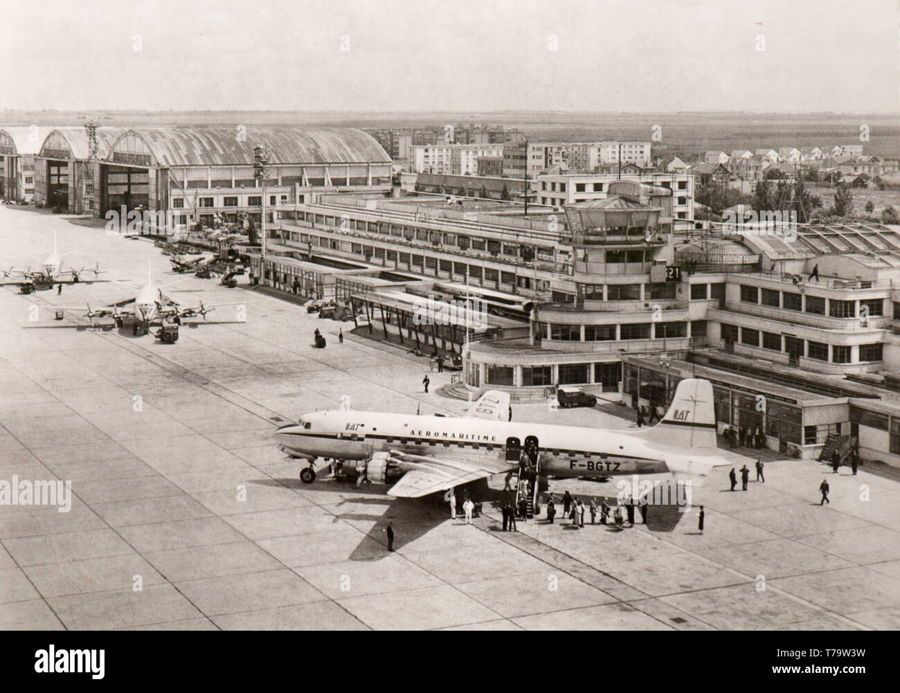 L 'aéroport' Le Bourget à Paris (1950) Banque D'Images