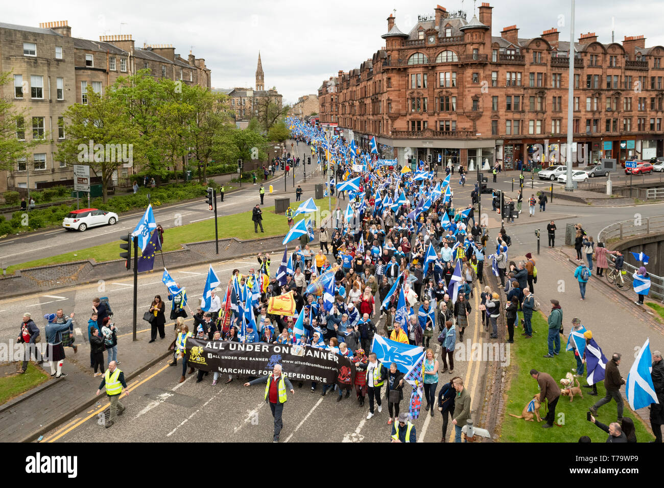 Le tout sous une même bannière mars organisée pour l'indépendance de l'Ecosse - Glasgow 2019 Banque D'Images