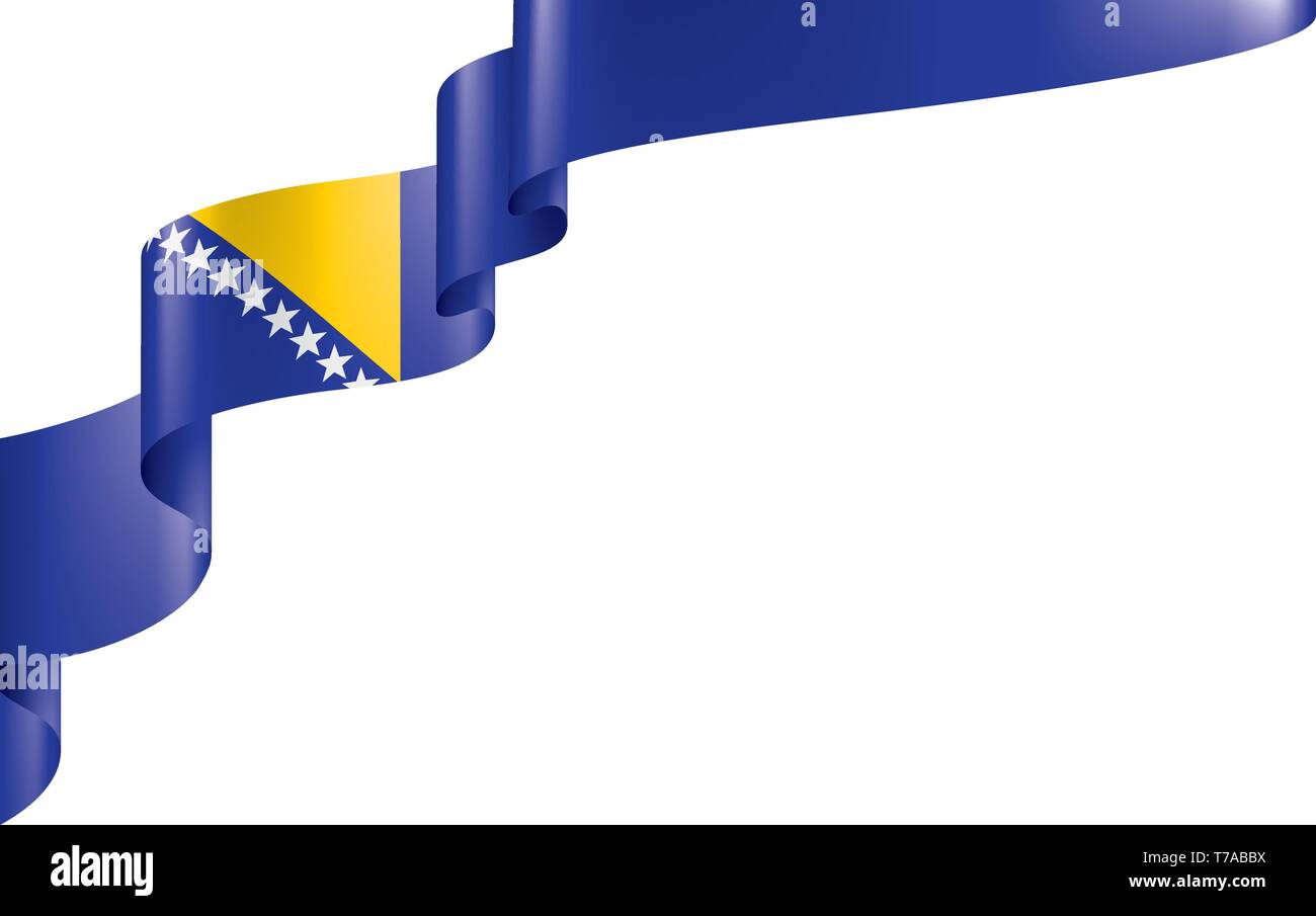 La Bosnie-et-Herzégovine drapeau, vector illustration sur fond blanc Illustration de Vecteur