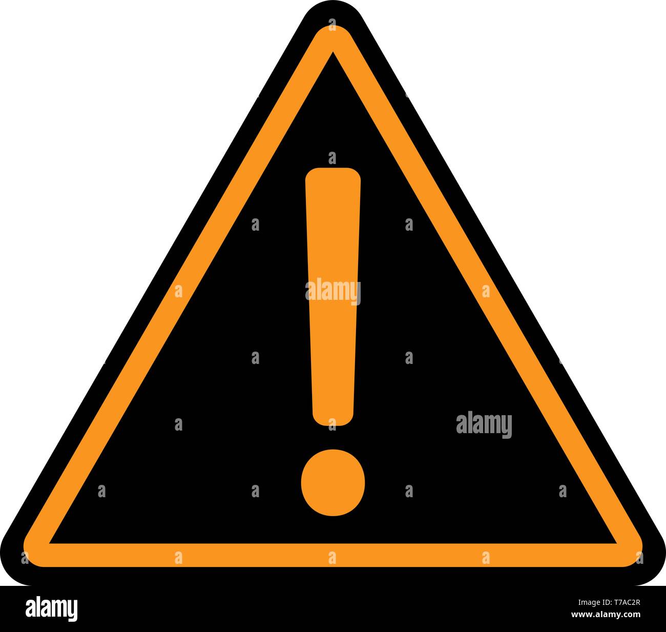 Panneau d'avertissement jaune noir avec point d'exclamation icon vector illustration Illustration de Vecteur