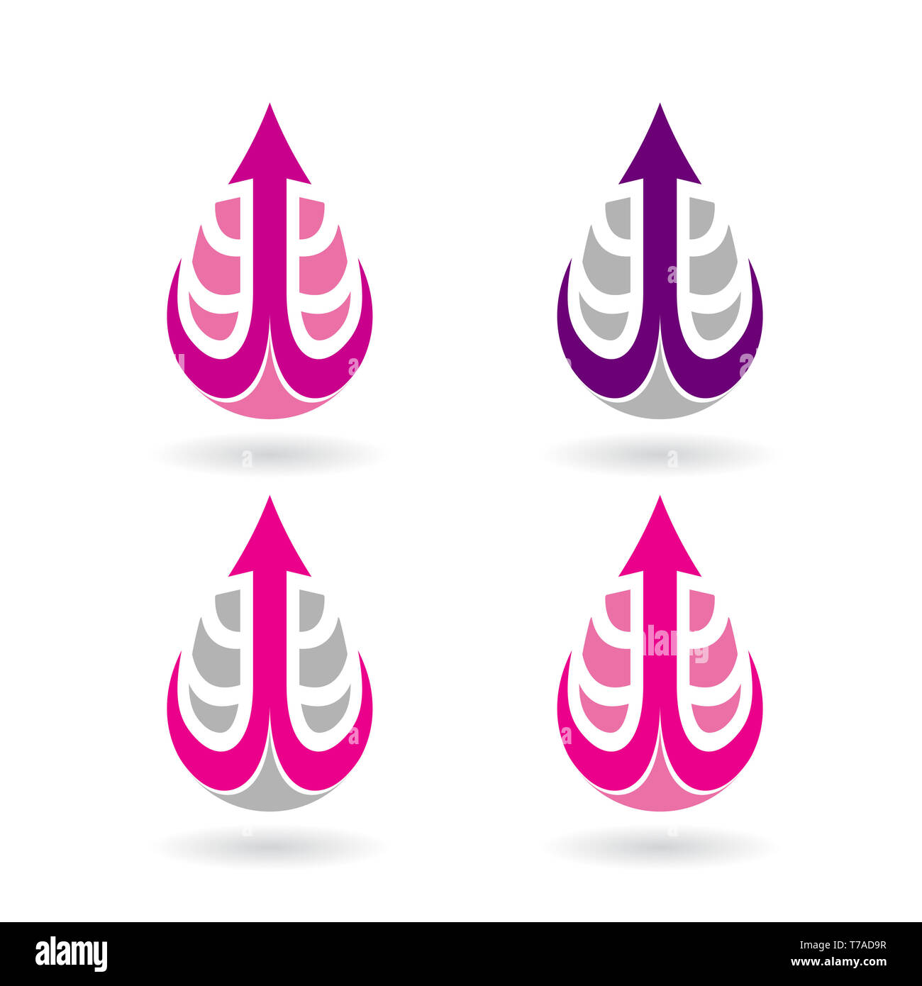 Vector Illustration de gouttes d'eau colorée et les formes d'oreille isolé sur fond blanc Banque D'Images