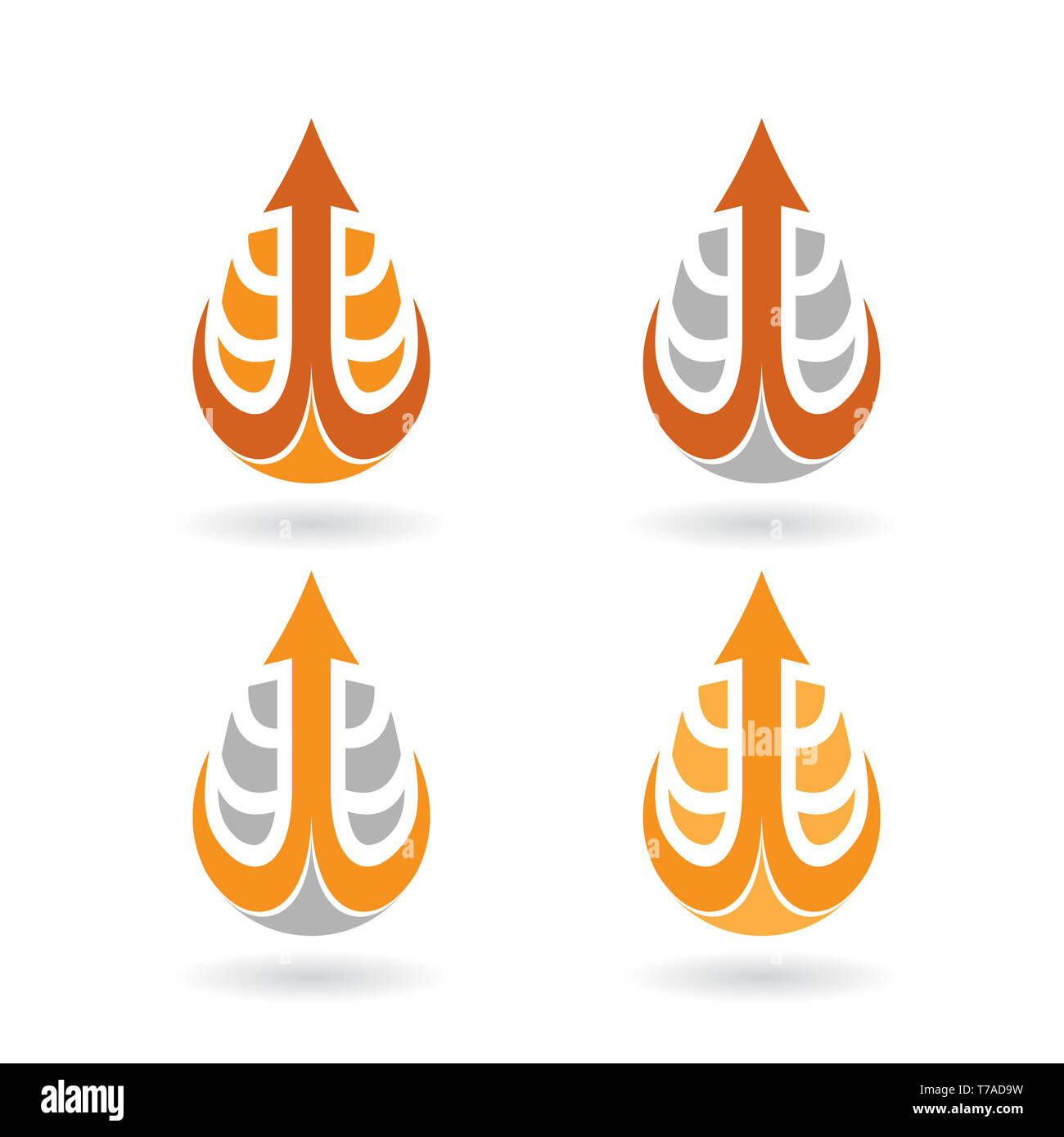 Vector Illustration de gouttes d'eau colorée et les formes d'oreille isolé sur fond blanc Banque D'Images