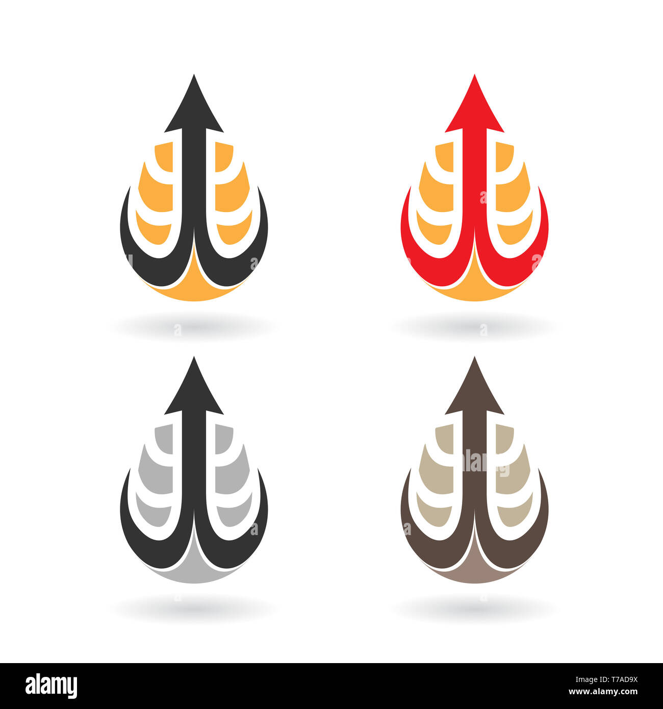 Vector Illustration de gouttes d'eau colorée et les formes d'oreille isolé sur fond blanc Banque D'Images