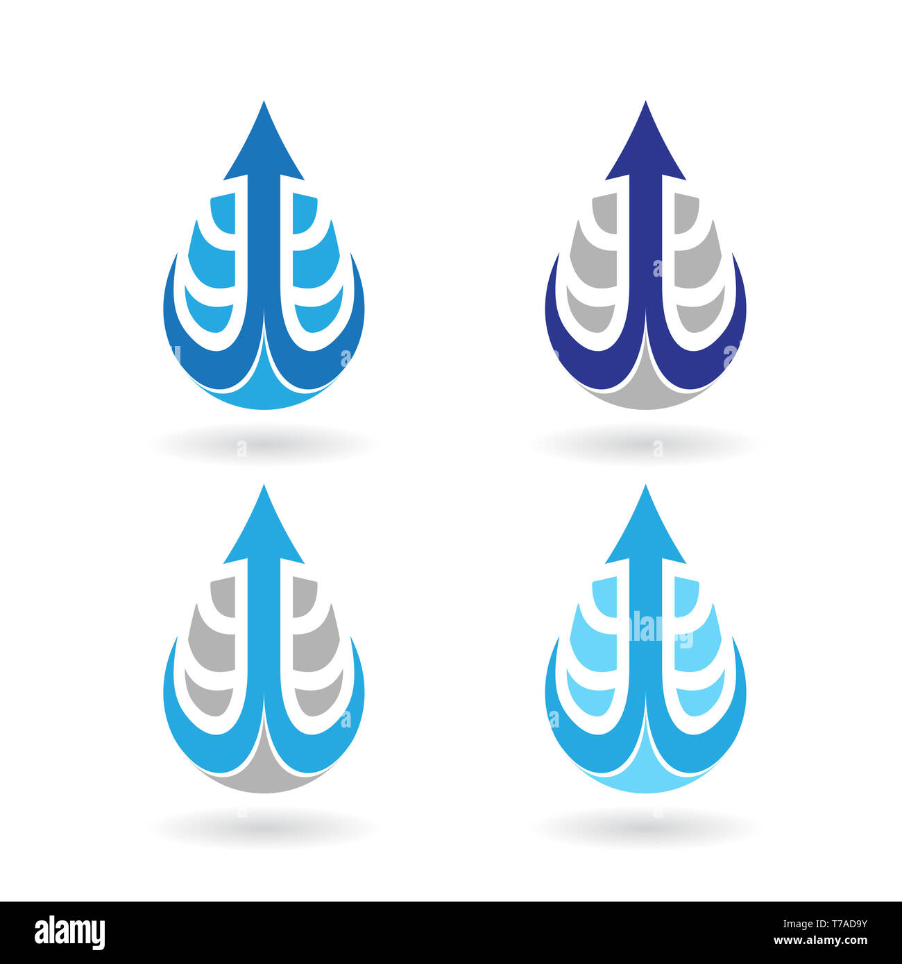 Vector Illustration de gouttes d'eau colorée et les formes d'oreille isolé sur fond blanc Banque D'Images