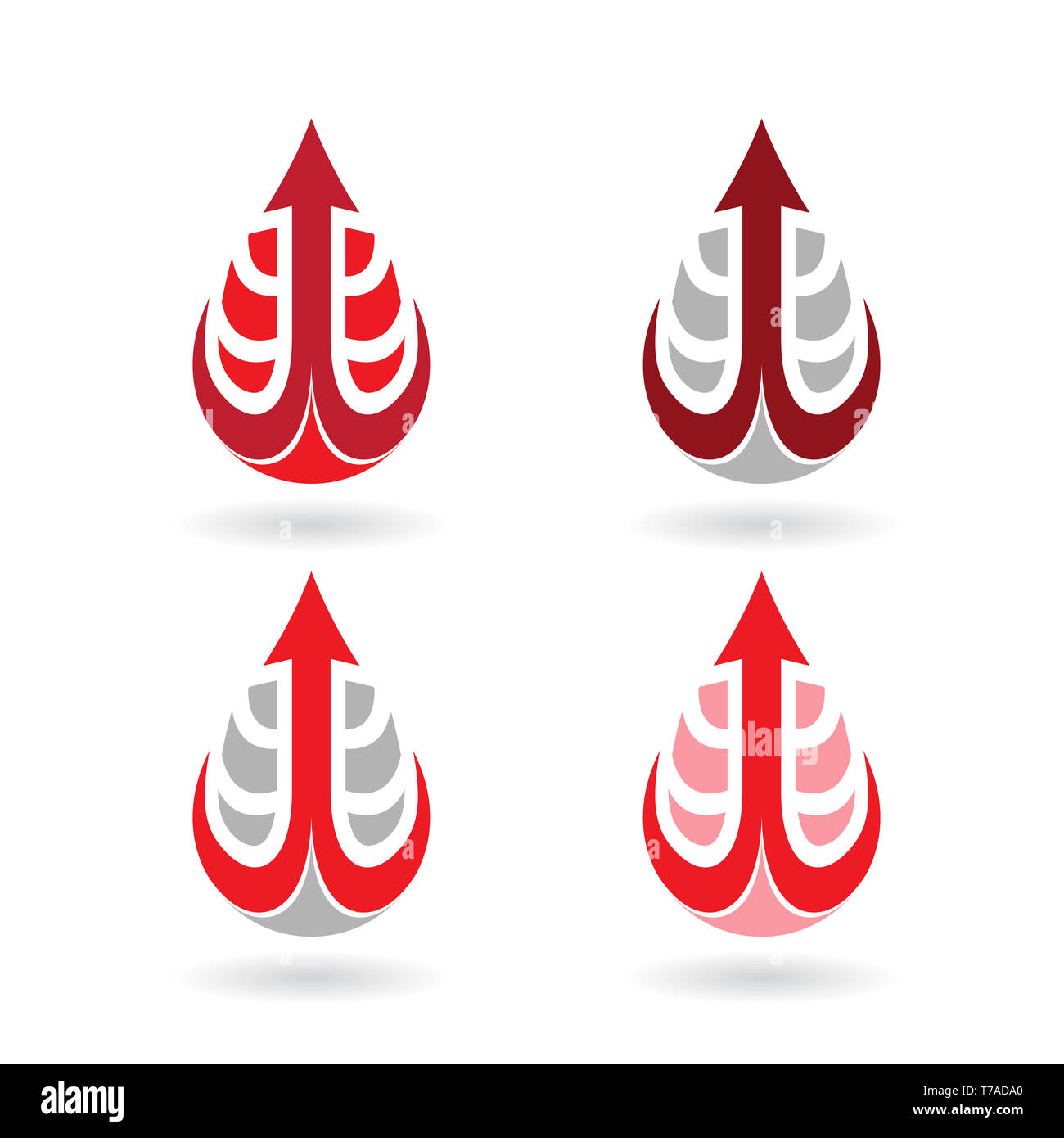 Vector Illustration de gouttes d'eau colorée et les formes d'oreille isolé sur fond blanc Banque D'Images