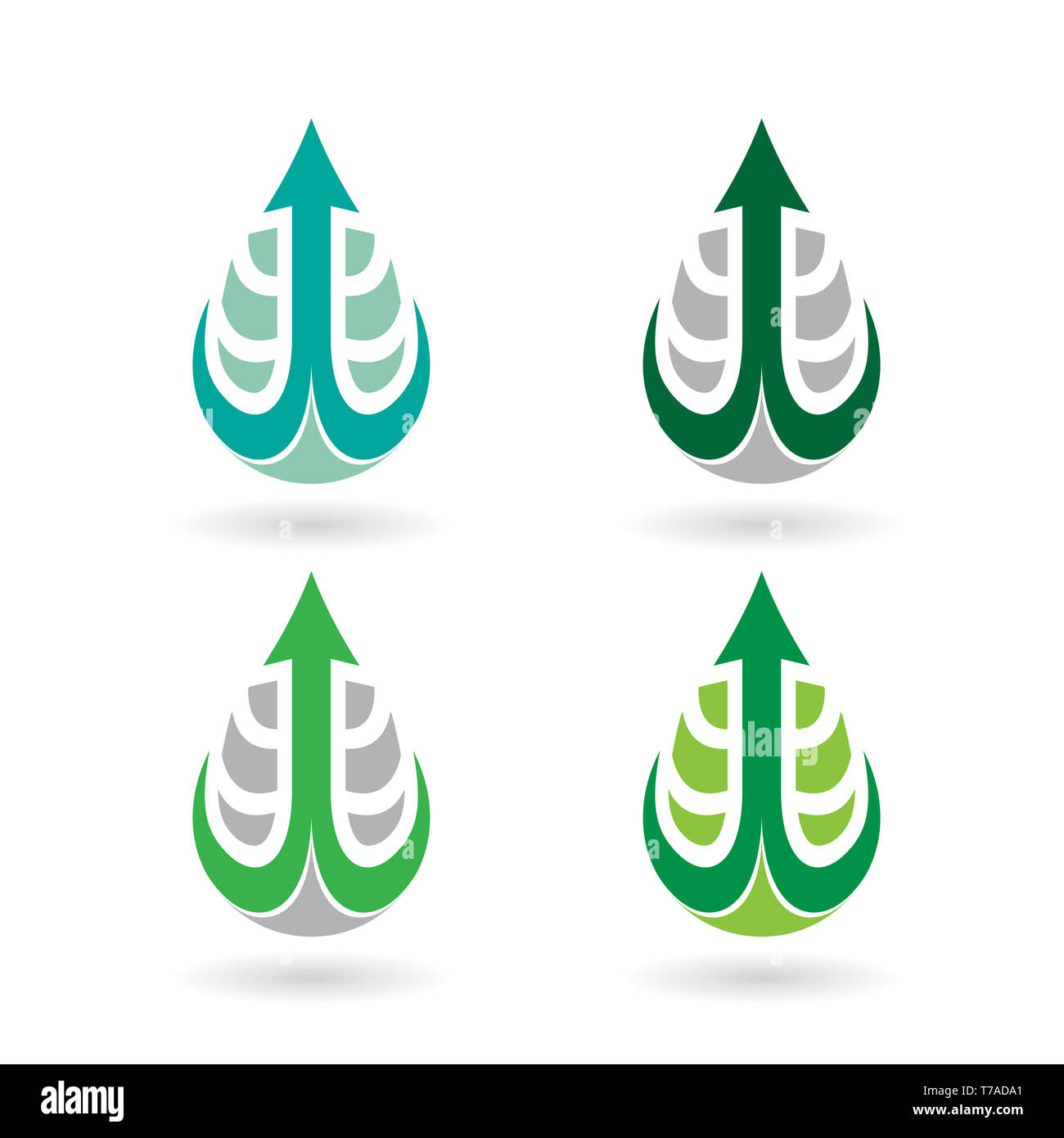 Vector Illustration de gouttes d'eau colorée et les formes d'oreille isolé sur fond blanc Banque D'Images
