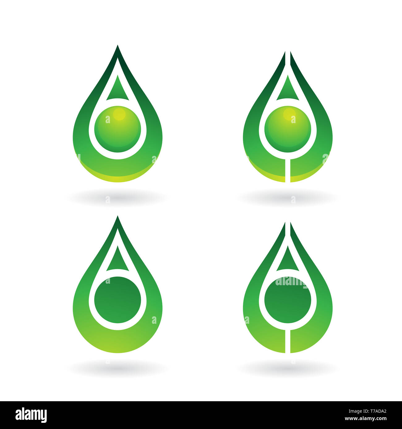 Vector Illustration de gouttes d'eau colorée et les formes d'oreille isolé sur fond blanc Banque D'Images
