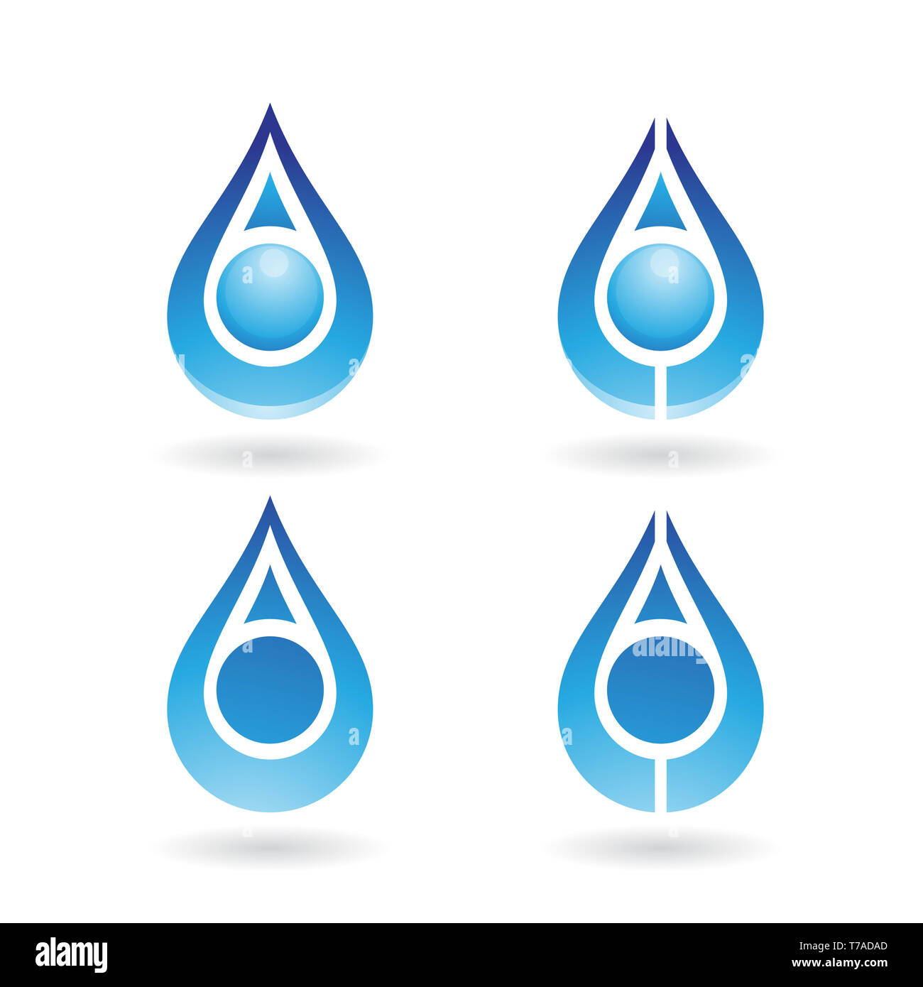 Vector Illustration de gouttes d'eau colorée et les formes d'oreille isolé sur fond blanc Banque D'Images
