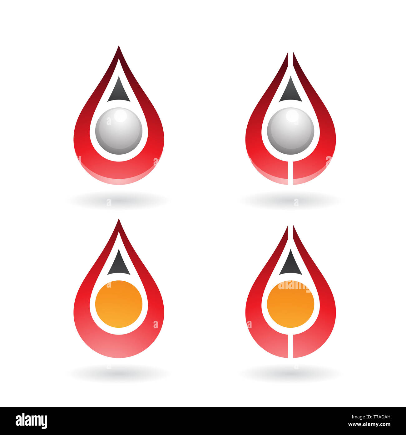 Vector Illustration de gouttes d'eau colorée et les formes d'oreille isolé sur fond blanc Banque D'Images