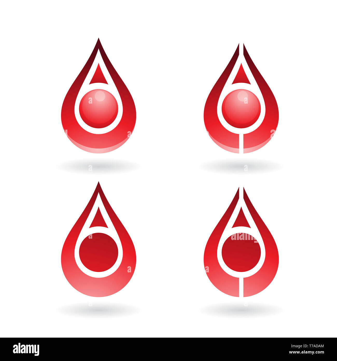 Vector Illustration de gouttes d'eau colorée et les formes d'oreille isolé sur fond blanc Banque D'Images