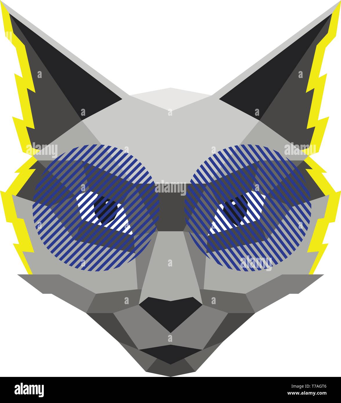 Cool Cat creative vector illustration dans le style polygonal. Illustration de Vecteur
