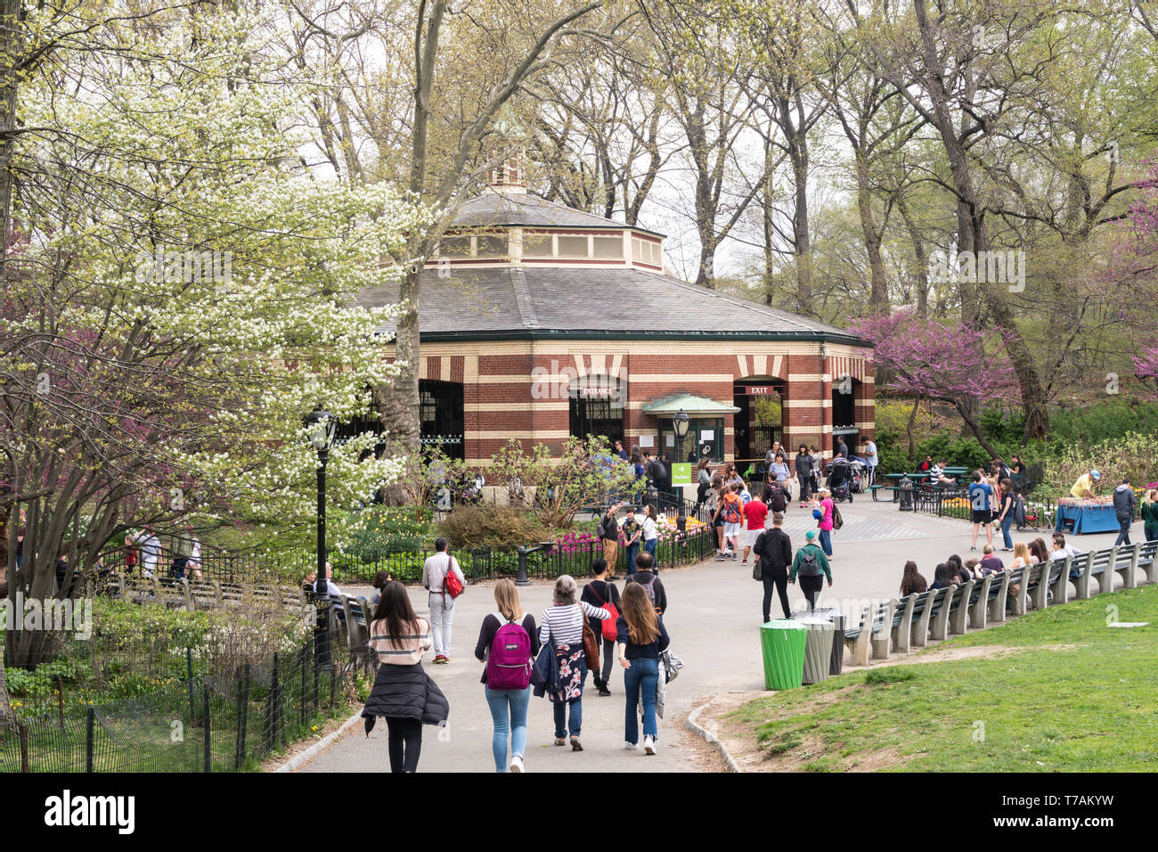 Carrousel dans Central Park, NYC Banque D'Images