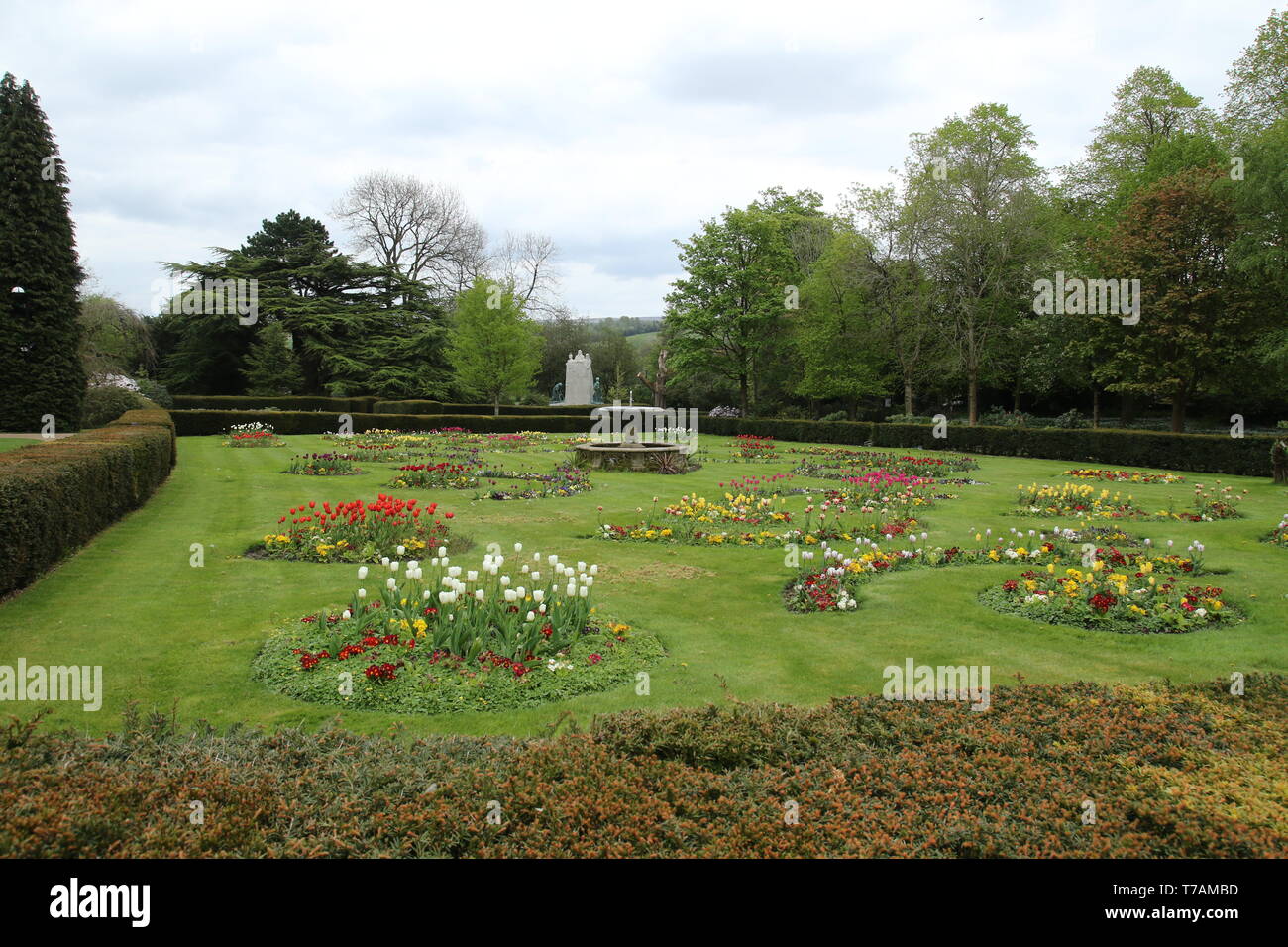 Towneley Park Burnley Lancashire UK- Jardin en fleur à côté de la Hall Towneley Banque D'Images