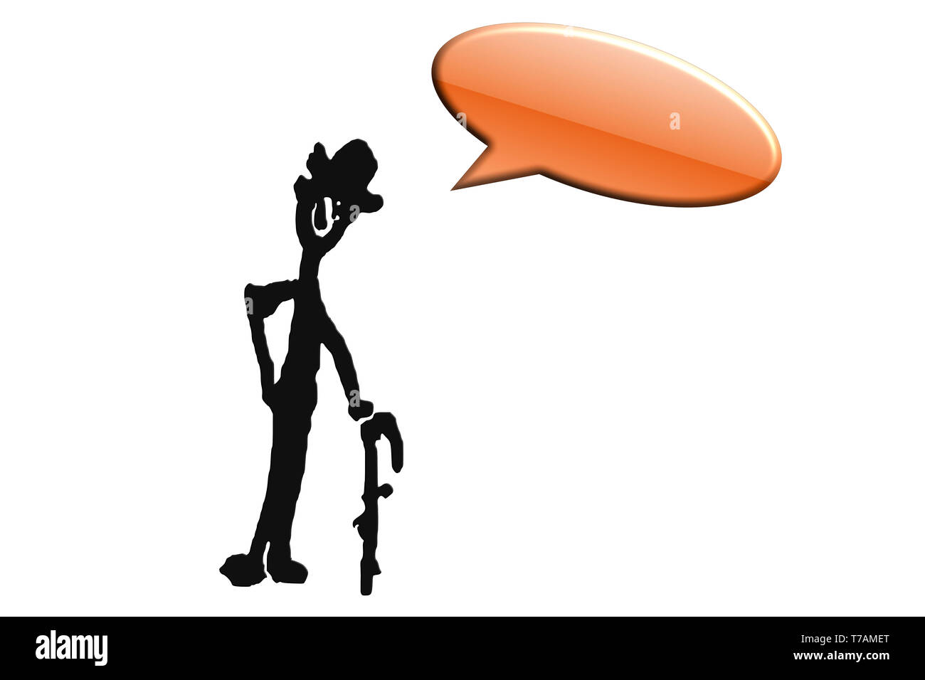 La figure dessinée réduit à l'essentiel contre fond blanc avec l'exemplaire de l'espace. Banque D'Images