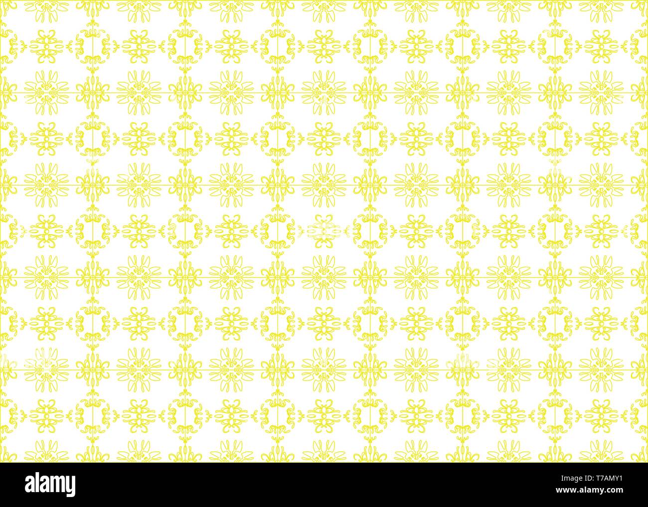 Profil de transparente vecteur motif floral stylisé, de nombreuses petites fleurs, trous, taches sur fond blanc. Faites à la main de petites fleurs jaunes. Flore transparente Illustration de Vecteur