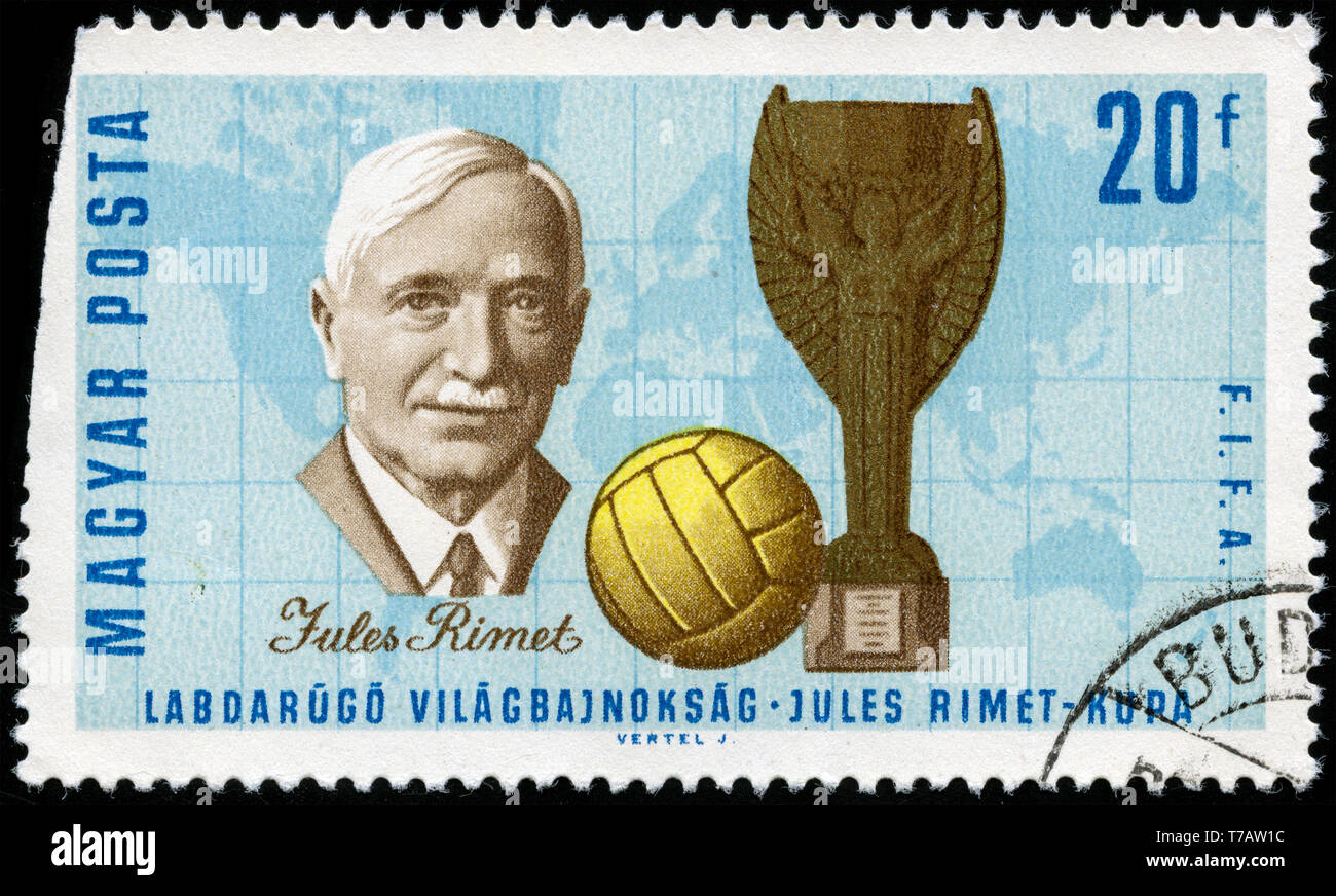 Timbre-poste de la Hongrie dans la Coupe du Monde de football, 1966 Royaume-Uni series Banque D'Images