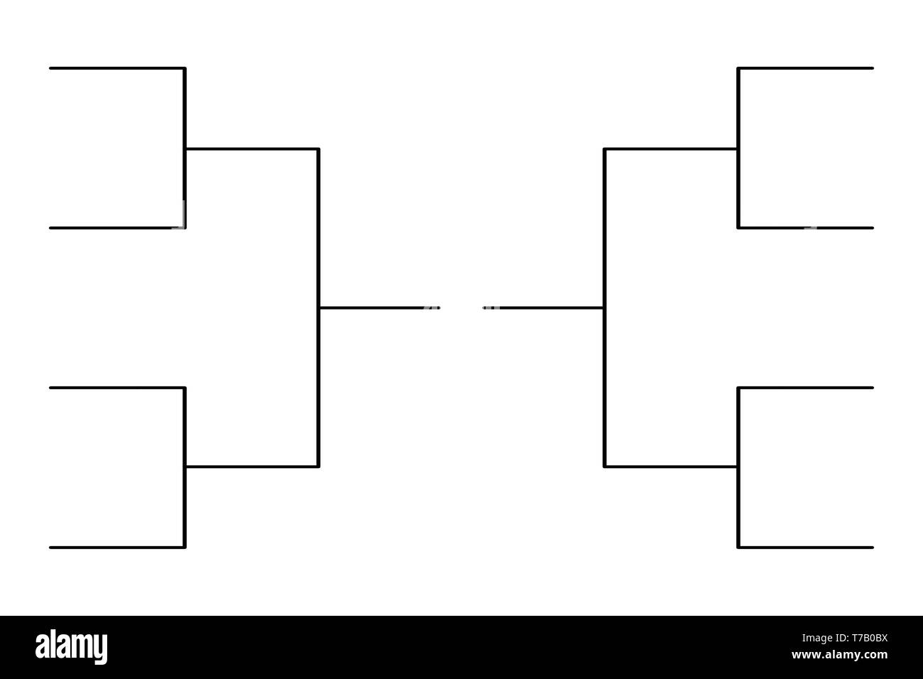 Tournoi simple support noir modèle pour 8 équipes isolated on white Illustration de Vecteur