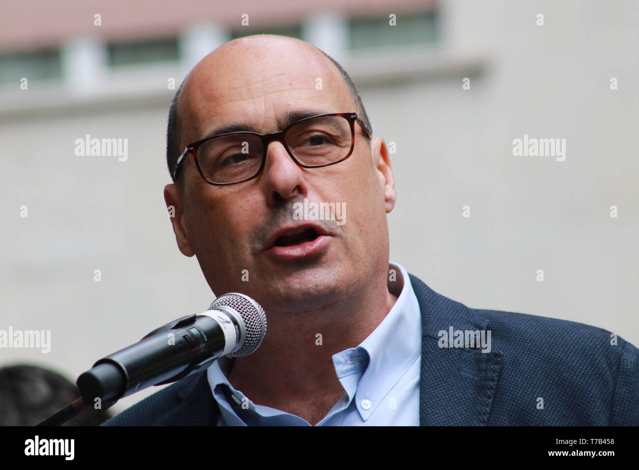 Nicola Zingaretti - MODENA - Italie, le 4 mai 2019 : Nicola Zingaretti PD secrétaire, Parti démocratique conférence politique publique Banque D'Images