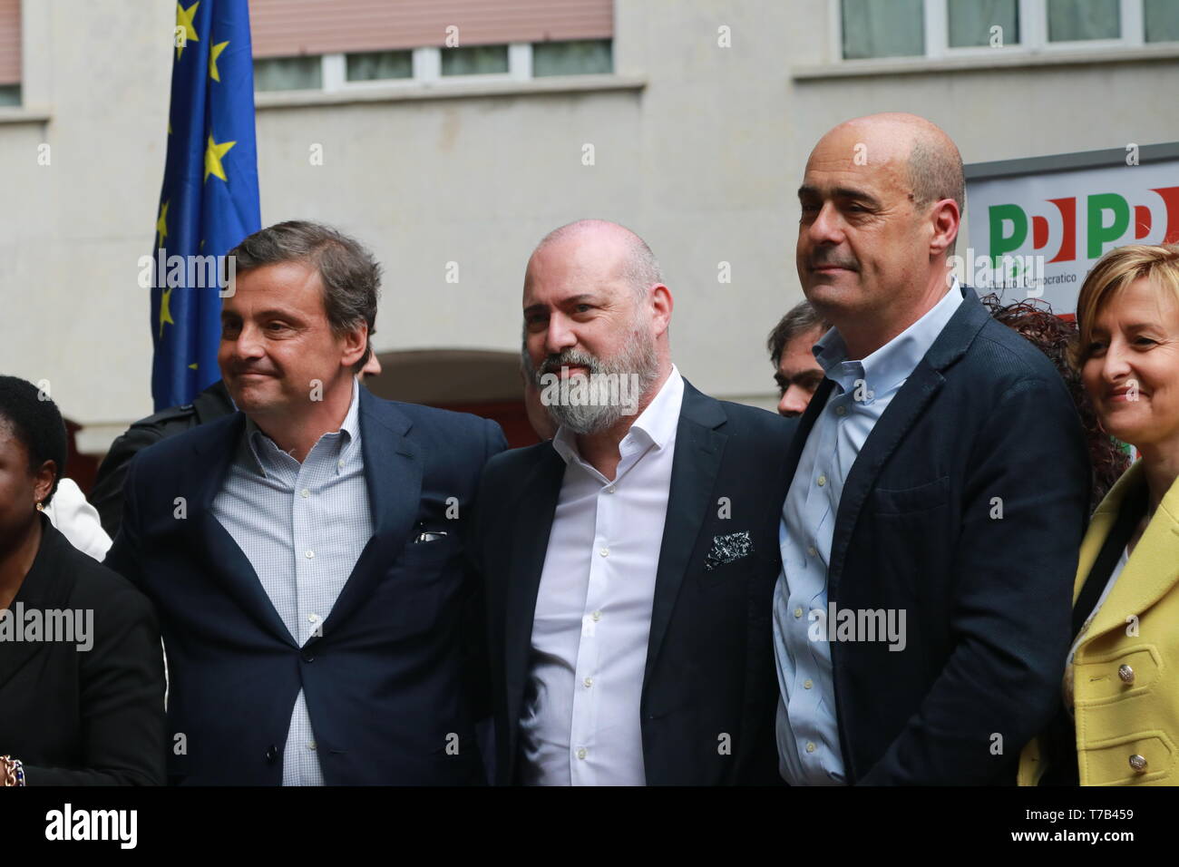 Nicola Zingaretti, Carlo Calenda, Stefano Bonaccini - MODENA - Italie, le 4 mai 2019 - Parti démocratique conférence politique publique Banque D'Images