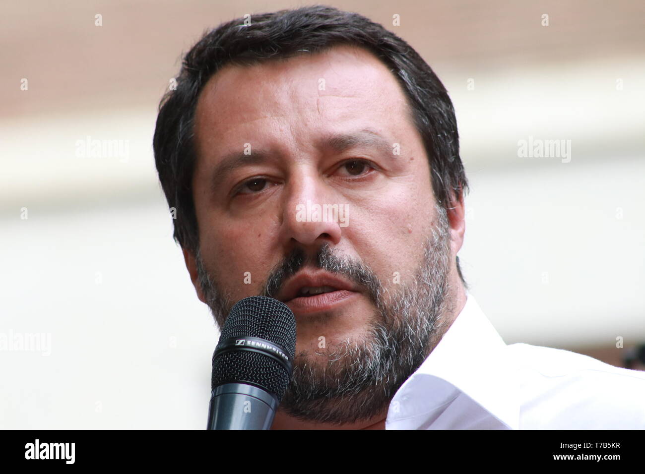 Matteo Salvini, Modena - Italie, Mai 3, 2019 : conférence politique publique parti Lega Banque D'Images