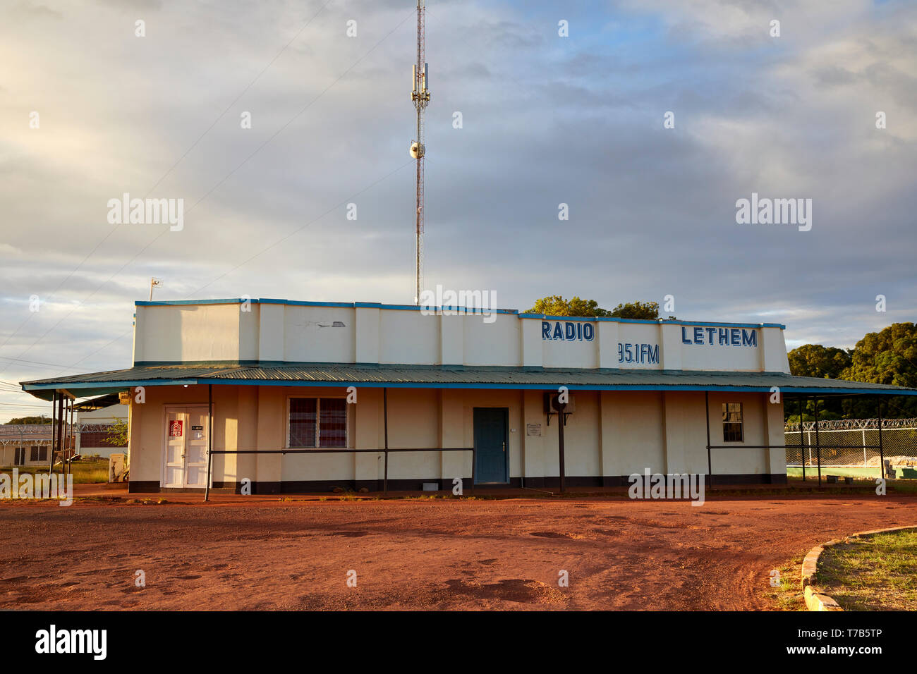 95. 1FM Radio Lethem building à Lethem Amérique du Sud Guyana Banque D'Images
