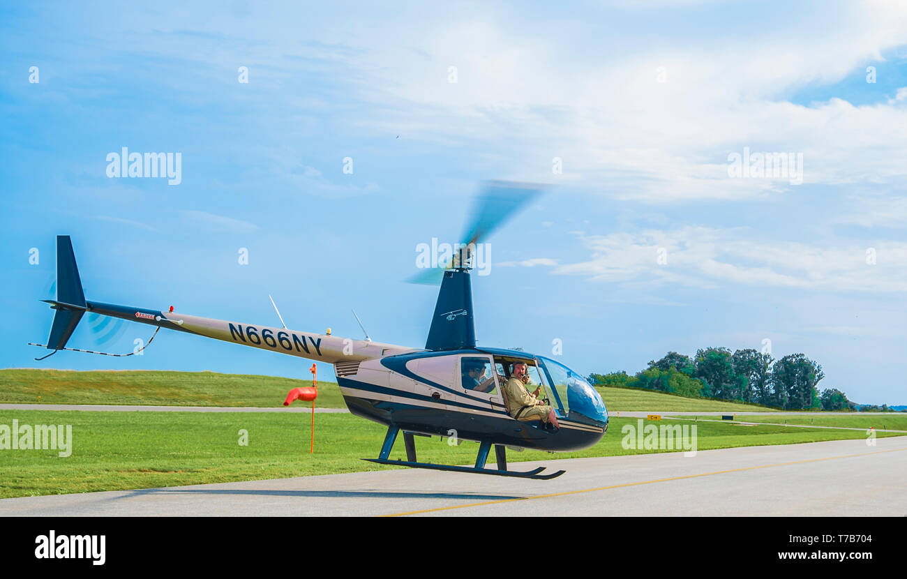 Hélicoptère Robinson R44, 2007 Banque D'Images