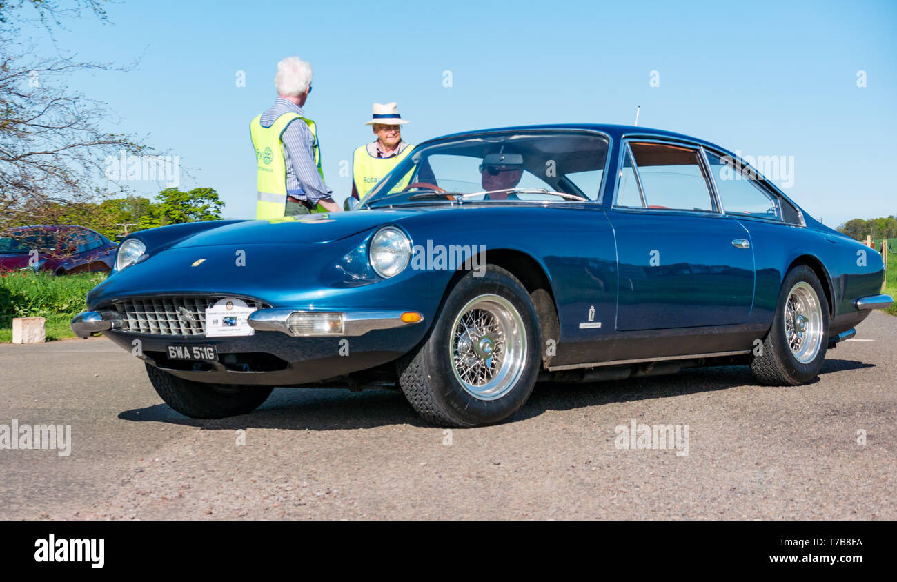 Classic vintage 1969 Ferrari 364 GT, immobiliers, North Berwick Archerfield Rotary Club voiture classique d' 2019, East Lothian, Scotland, UK Banque D'Images