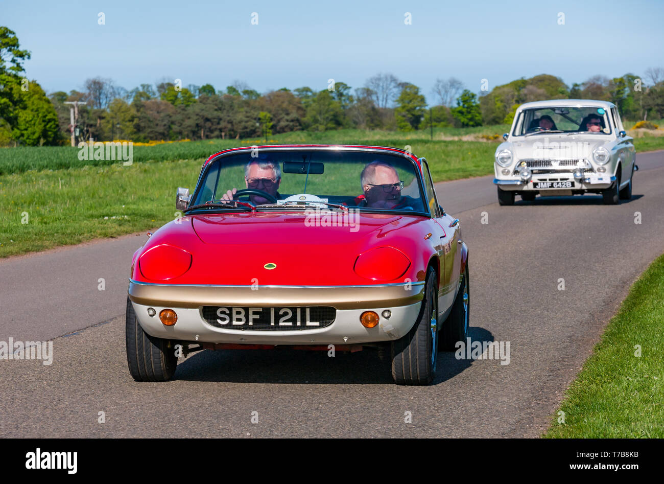 Vintage 1972 Lotus Elan Sprint voiture sport décapotable Archerfield, Estate, North Berwick Rotary Club voiture classique d' 2019, East Lothian, Scotland, UK Banque D'Images