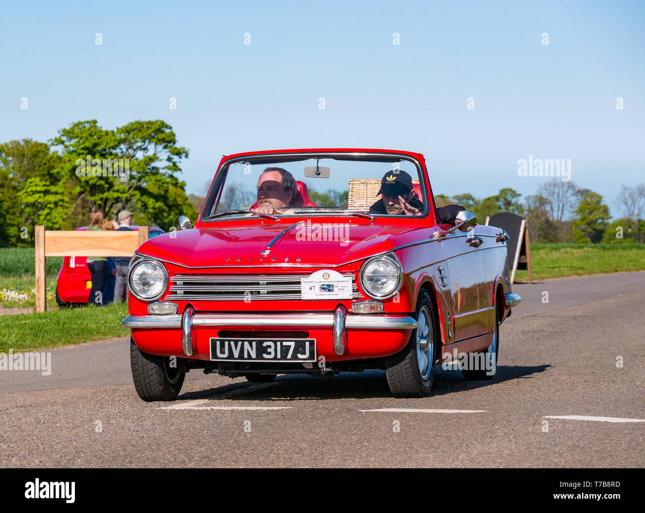 Classic vintage 1970 Triumph Herald convertible, à North Berwick immobiliers Archerfield Rotary Club voiture classique d' 2019, East Lothian Ecosse UK Banque D'Images